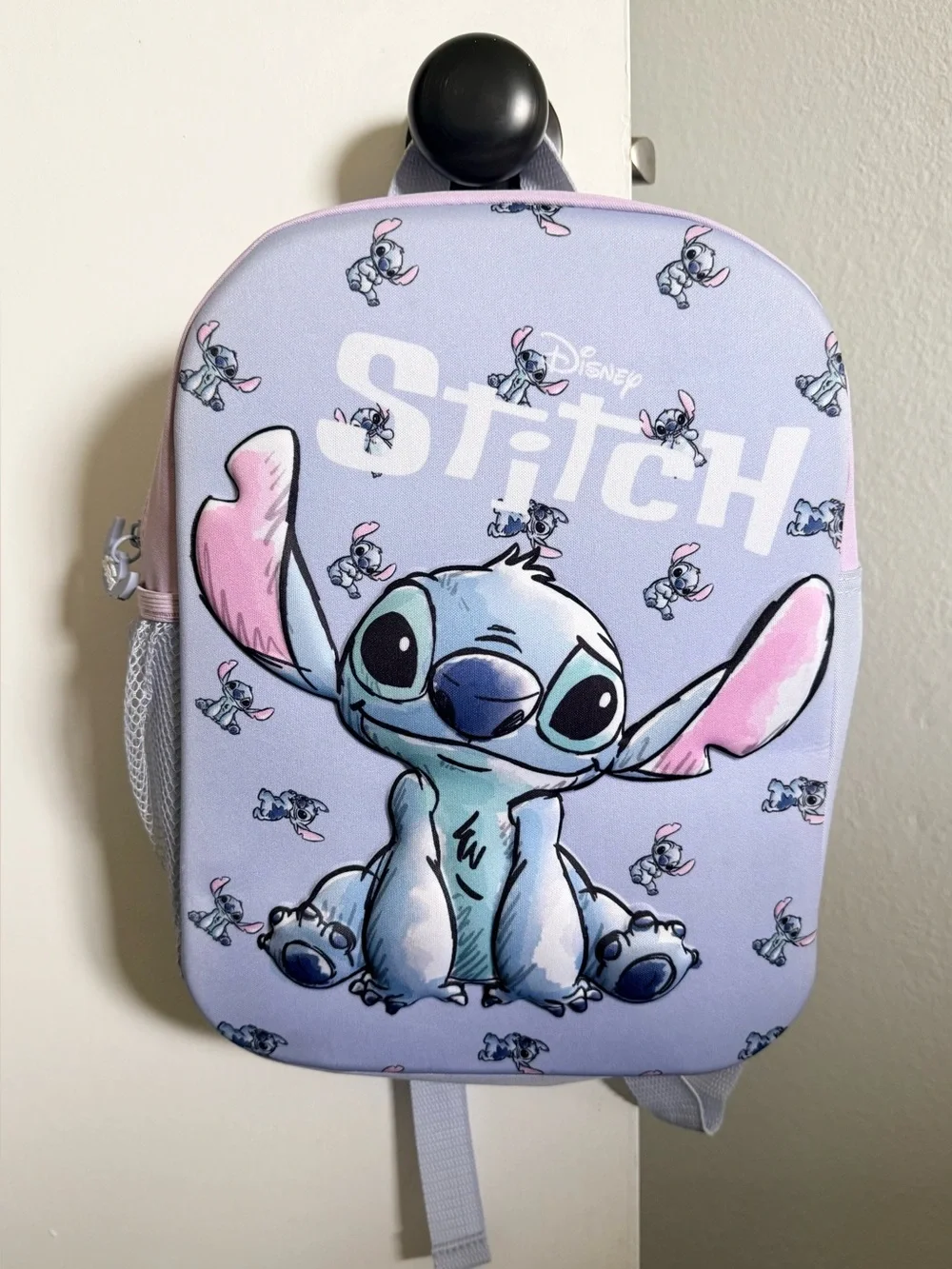 Disney Stitch Kids Backpack - Lavender & Pink Accents (with puffy Stitch)